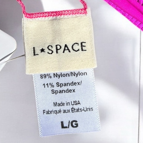 🌻NEW w.tag L*Space Bright Fuchsia Lennox String Bikini Bottom Size L $99 Retail - Picture 7 of 10